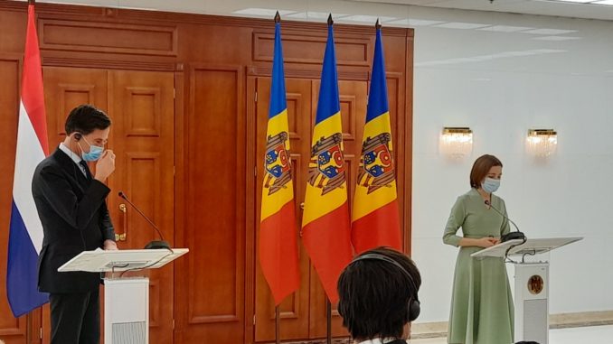 Premier Rutte and president Sandu op persconferentie in Chisinau (Foto: Frank Elbers)