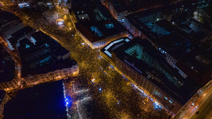 Demonstratie in Bratislava, 1 februari 2024 - Beeld Progresivné Slovensko